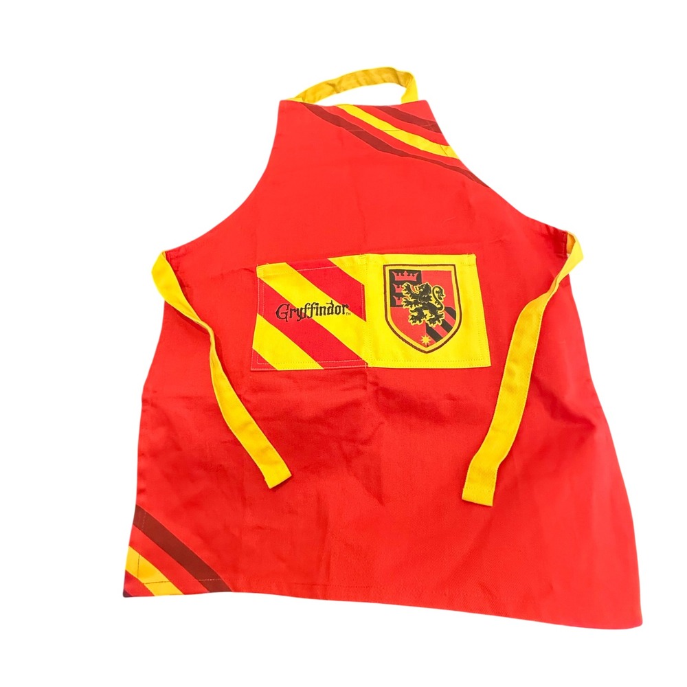 Williams Sonoma Harry Potter Gryffindor Kids Apron Red Gold Cotton 20x24.5